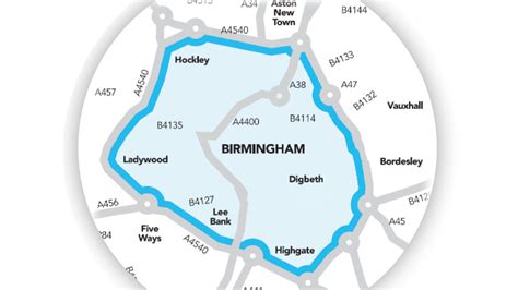 Birmingham Clean Air Zone Area Map