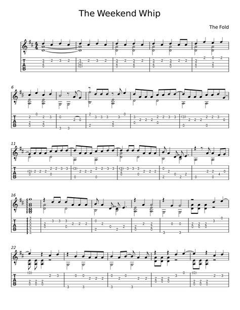 The Weekend Whip The Fold Sheet Music For Guitar Mixed Duet