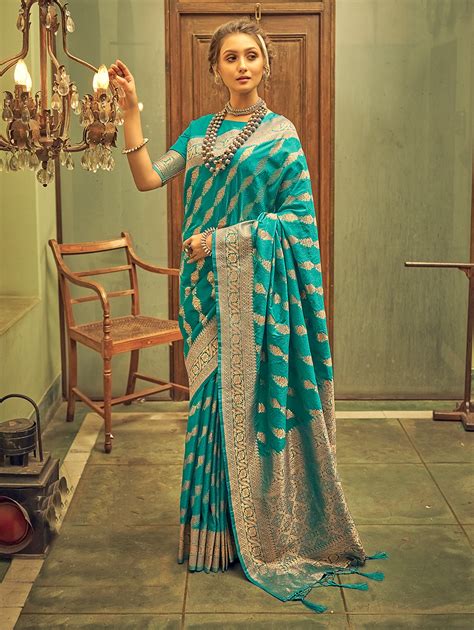 Soft Banarasi Silk Saree With Leheriya Zari Weaving Dvanza Dvz0003405