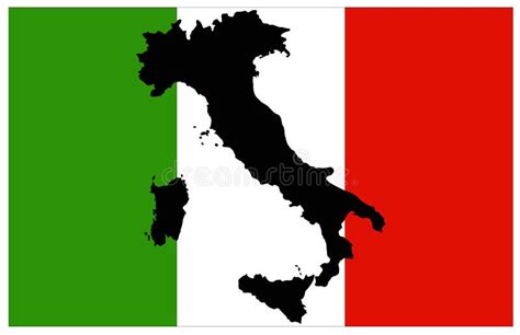 Italy Map and Flag - Unitary Parliamentary Republic in Europe Stock ...