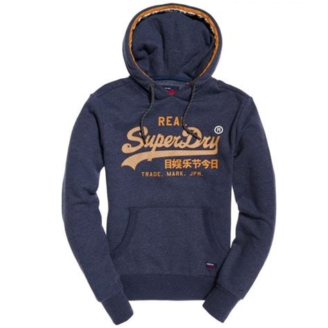 Superdry Superdry Vintage Logo Racer Hoody Blue Marl Bcy Superdry