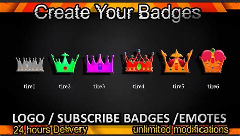 Crown Twitch Sub Badges Crown Twitch Emotes Crown Badges For