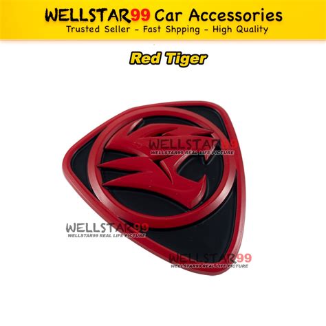 Proton Waja Mmc D Logo Matte Black Red Uk Logo Emblem Front Rear