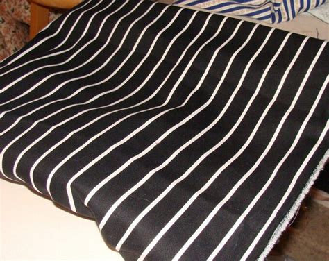 Black And White Striped Canvas Fabric Etsy