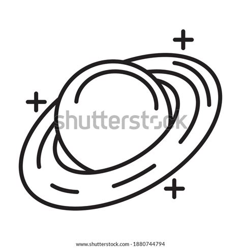 Saturn Planet Line Style Icon Vector Stock Vector Royalty Free 1880744794 Shutterstock