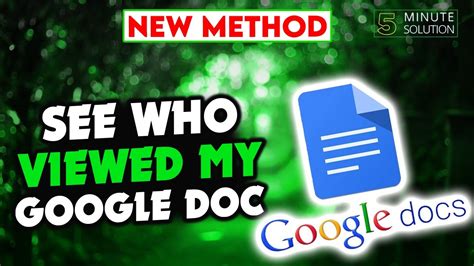 How To See Who Viewed My Google Doc Youtube