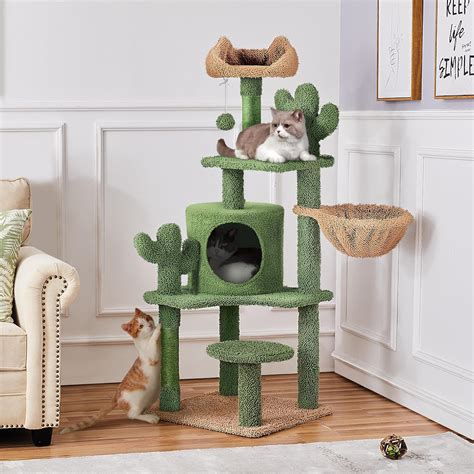 Yaheetech Árbol de cactus para gatos de 53 pulgadas de alto con