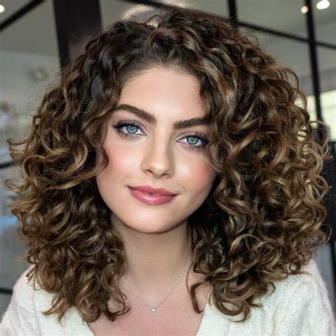 Defined Highlighted Walnut Brown Curls Natural Curly Hair Cuts Brown