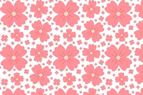 Seamless spring floral pattern with cute pink flowers. Beautiful flower ...