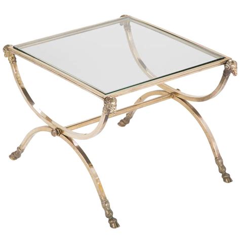 Hexagon Shape Glass Top Brass Frame Hoof Feet Coffee Table For Sale At 1stdibs Hexagonal Glass