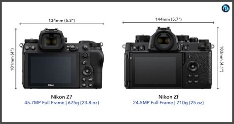 Nikon Z7 vs Nikon Zf: Specifications Comparison