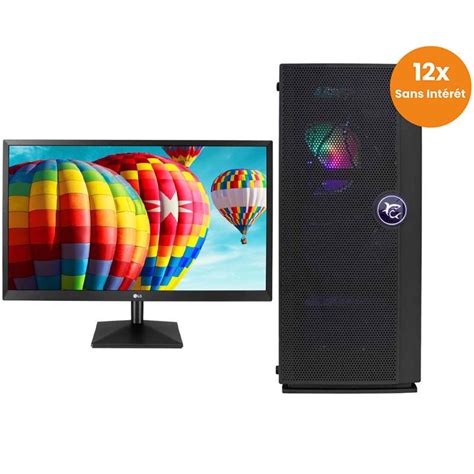 Pc De Bureau Gamer Streamer AMD Ryzen 3 16Go 256Go SSD Noir SpaceNet