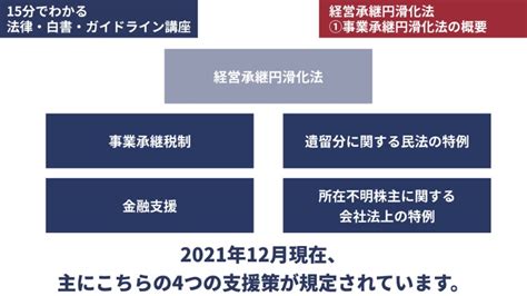 【15分でわかる法律・白書・ガイドライン講座】中小企業mandaを促進！事業承継税制を含む「経営承継円滑化法」の概要を動画で解説 │ Ondeck