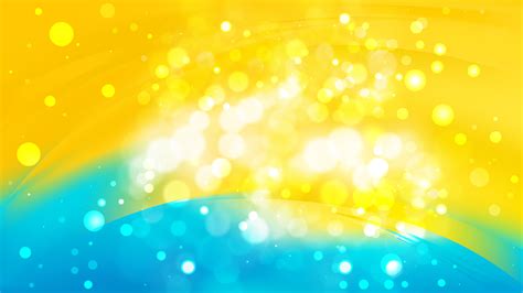 Free Abstract Blue And Yellow Blurred Lights Background Vector