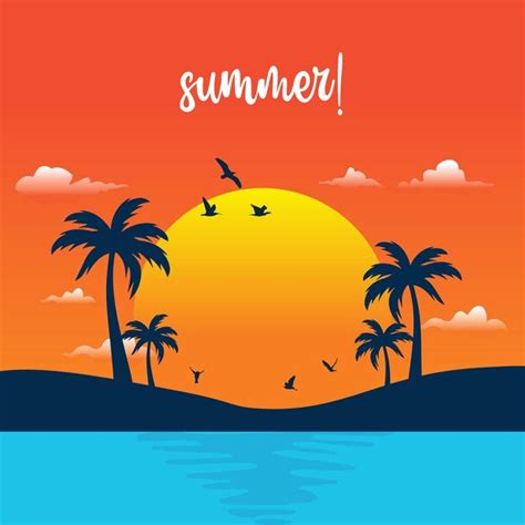 Premium Vector Hello Summer Welcome Summer Summer Time Vector