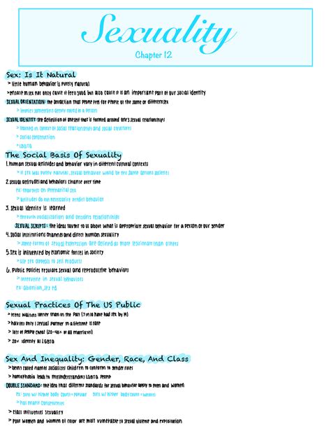 Sociology Part 3 Sexuality Chapter 12 Sex Is It Natural The Social Basis Of Sexuality