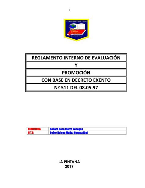 Pdf Reglamento Interno De Evaluaci N Y Promoci N Con Proceso De