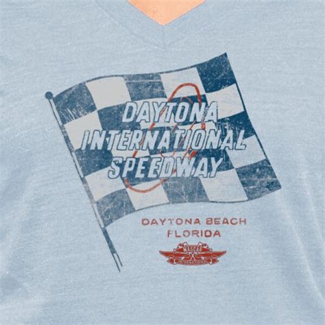 Women's NASCAR Classic Blue Daytona Flag Tri-Blend V-Neck T-Shirt ...