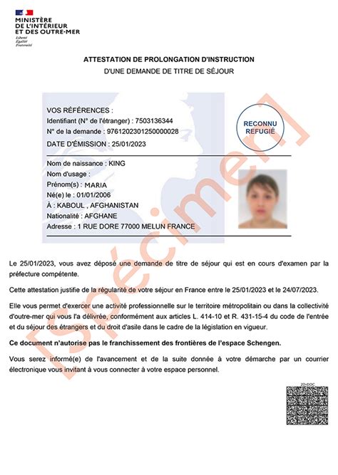 Modèles d attestations ANEF Immigration Direction générale des