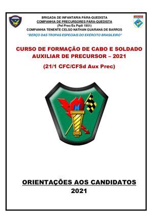 Calam O Orienta Es Aos Candidatos Do Curso De Forma O De Cabo Sd