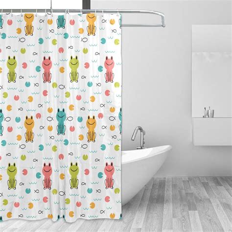 Gzhjmy Cartoon Frog Shower Curtain Waterproof Fabric Shower Curtains