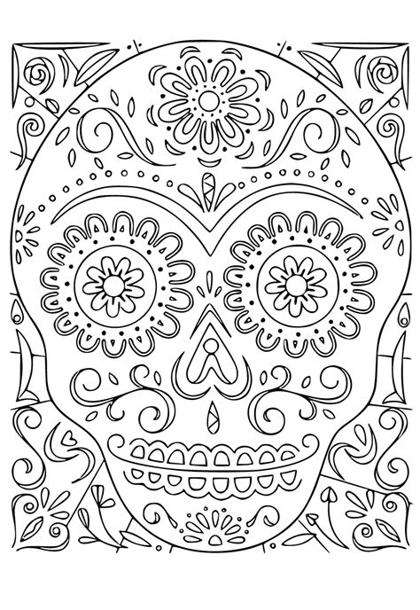 Dibujo E Imagen Dia De Los Muertos Patrones Para Colorear Y Imprimir