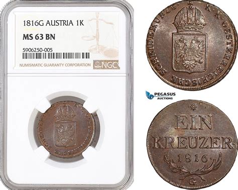 Austria Kreuzer Franz Ii Ngc Ms Bn Ma Shops