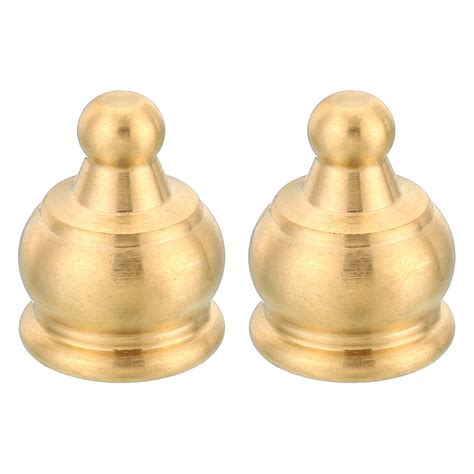 2pcs M10 Thread Lamp Finial Cap Knob Brass Lamp Shade Harp Top Screw 15x23mm Brass Tone Bed