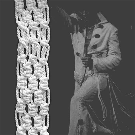 Elvis Presley White Macrame Belt Authentic Replica Chain Etsy