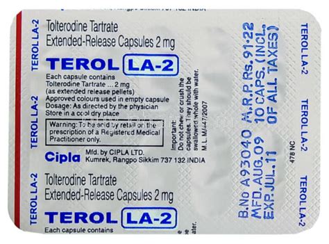 Buy Terol La, Tolterodine Tartrate Xr Online