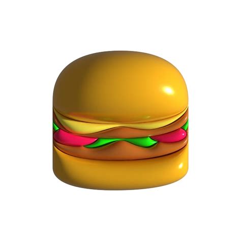 Premium Photo Realistic 3d Rendered Burger Fast Food Hamburger Render