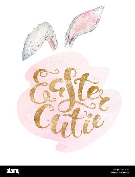 Hand Skizziert Frohe Ostern Typografie Schrift Overlay Plakat Mit