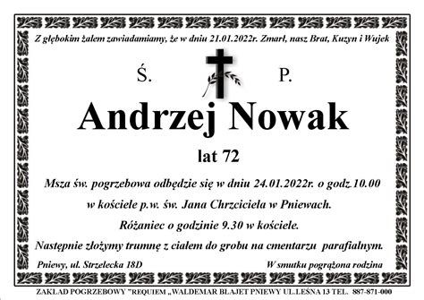 Nekrolog Śp Andrzej Nowak Fleet pl