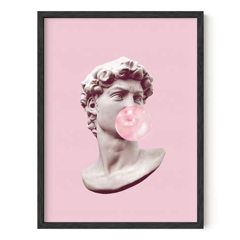 Buy HAUS AND HUES Gum David Bubble Pop Art Pop Art Wall Decor Pink