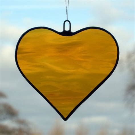 Stained Glass Hanging Ornament Love Heart Cobalt By Neilsglass