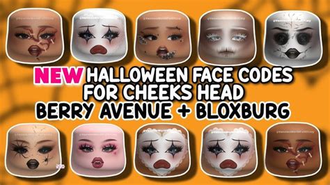 NEW HALLOWEEN FACE CODES FOR CHEEKS HEAD FOR BERRY AVENUE BLOXBURG