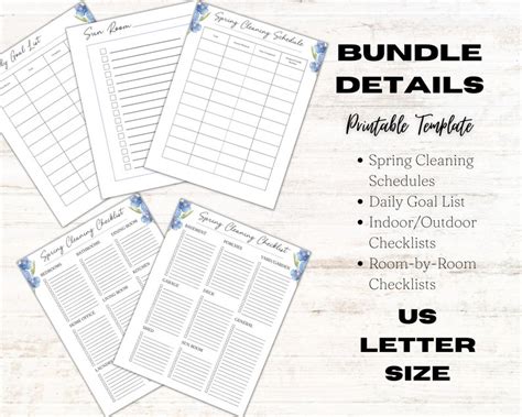 Printable Spring Cleaning Checklist Spring Cleaning Template With