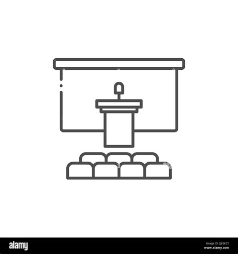 Ic Ne De Salle De Conf Rence Version Ligne Et Solide Contour Et Signe