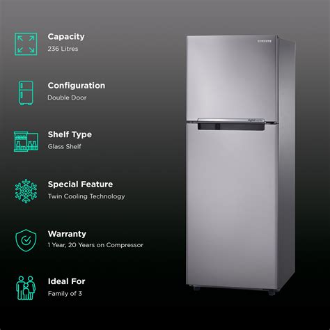 Buy Samsung 236 Litres 2 Star Frost Free Double Door Refrigerator With