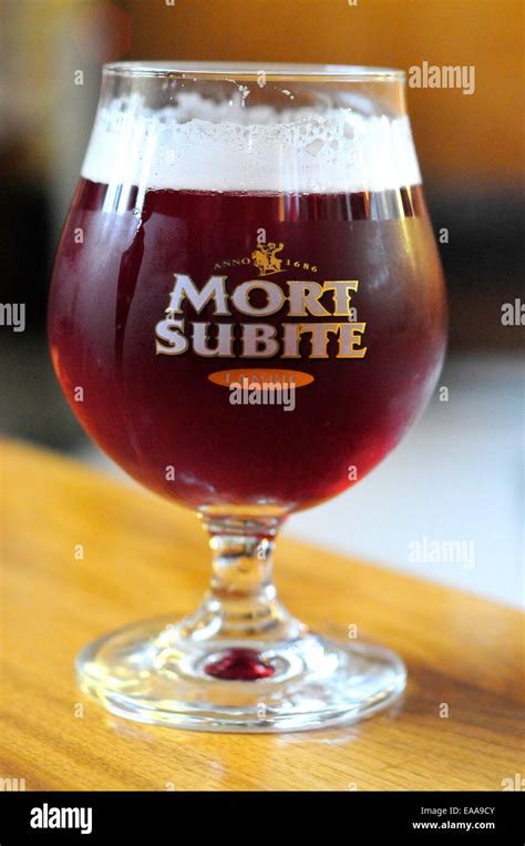 Glass of Mort Subite beer Stock Photo - Alamy