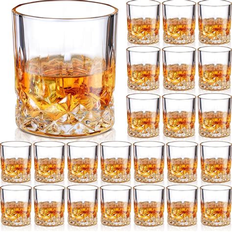 Yaomiao 24 Pack Old Fashioned Whiskey Glasses Bulk 10 Oz Bourbon Glass Cocktail