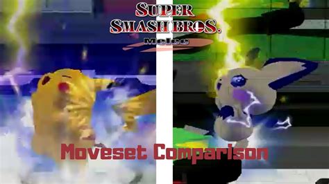 Pikachu And Pichu Moveset Comparison Melee Youtube