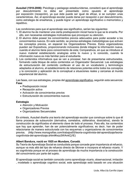 Teor A Del Cognitivismo Pdf