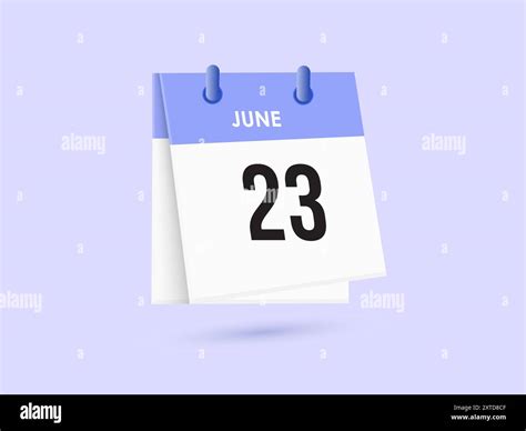 June 23 Calendar And Time Planner Daily Calendar Icon Reminder