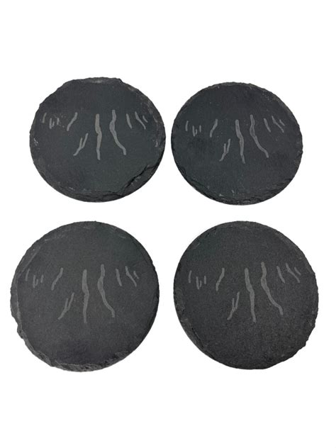 Finger Lakes Etched Slate Coasters Set Of 4 Eleven Lakes Market