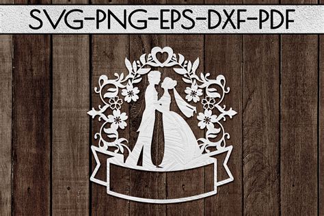 Wedding Papercut Templates Bundle Marriage Sign Svg Dxf 294482