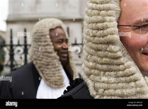 Black British District Court Judge In Wig And Gown At The Lord