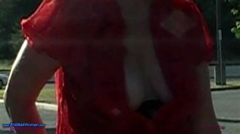 Amateur Milf Braless Wearing Her Sheer Red Hot Top All Around Town Xxx Mobile Porno Videos