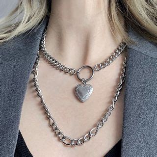 PANGU Stainless Steel Heart Pendant Necklace YesStyle