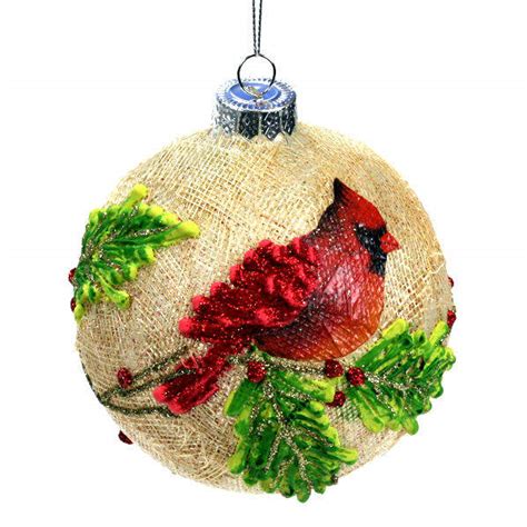 Cardinal With Hollyberries Ball Ornament Item 844053 The Christmas